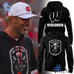 The 1 Luke Fickell Coach 2025 Badgers Strength Wisconsin Badgers Football Hoodie brings street-ready confidence to everyday outfits.