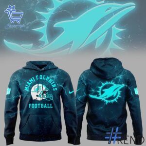The 1 Miami Dolphins Football Special Logo Hoodie brings a timeless classic into today’s style