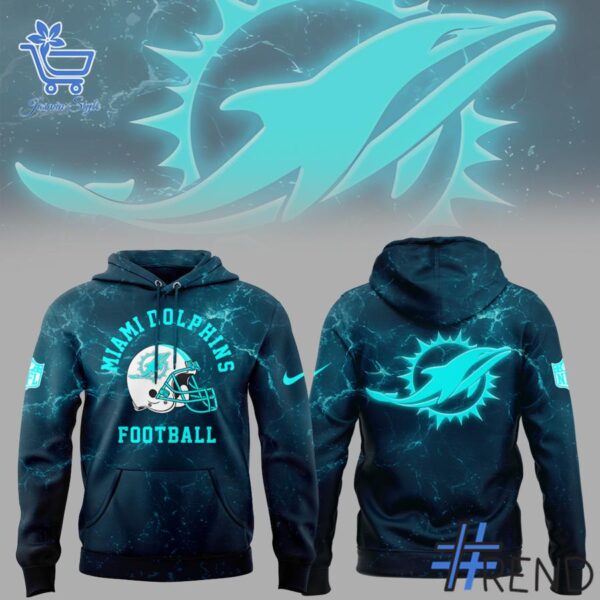 The 1 Miami Dolphins Football Special Logo Hoodie brings a timeless classic into today’s style