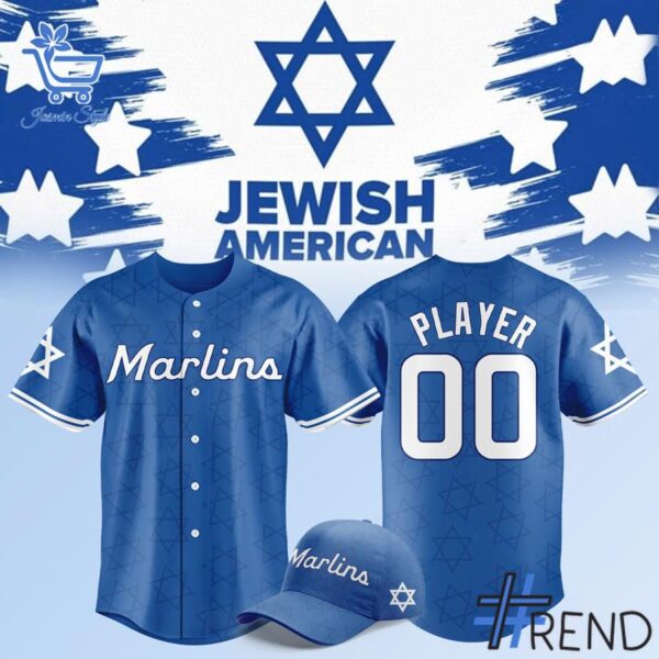 Layered outfit featuring 1 Miami Marlins 2025 Jewish Heritage Night Jersey as the key piece