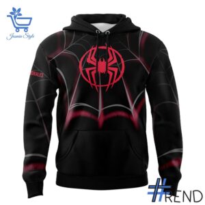 High-quality 2 Miami Marlins Marvel Night Spider Man Miles Morales Hoodie featuring a stylish design for a standout look.