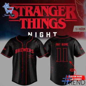 From casual to standout — 1 Milwaukee Brewers Stranger Things Night 2025 Jersey says it all.