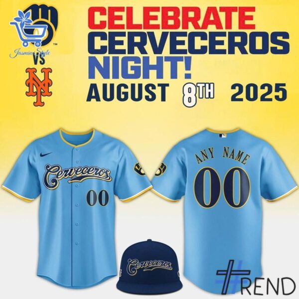 Stylish 1 Milwaukee Brewers s 2025 Cerveceros Night Custom Jersey designed for everyday wear and lasting comfort.