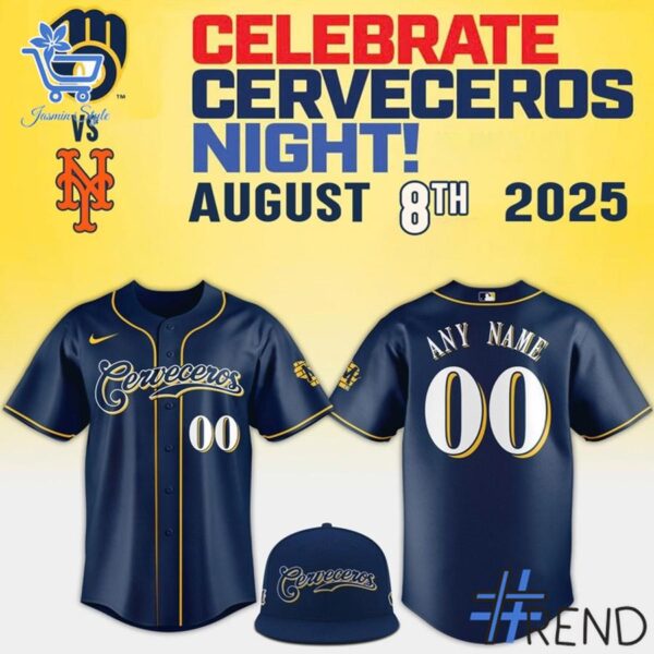 Stylish 2 Milwaukee Brewers s 2025 Cerveceros Night Custom Jersey designed for everyday wear and lasting comfort.