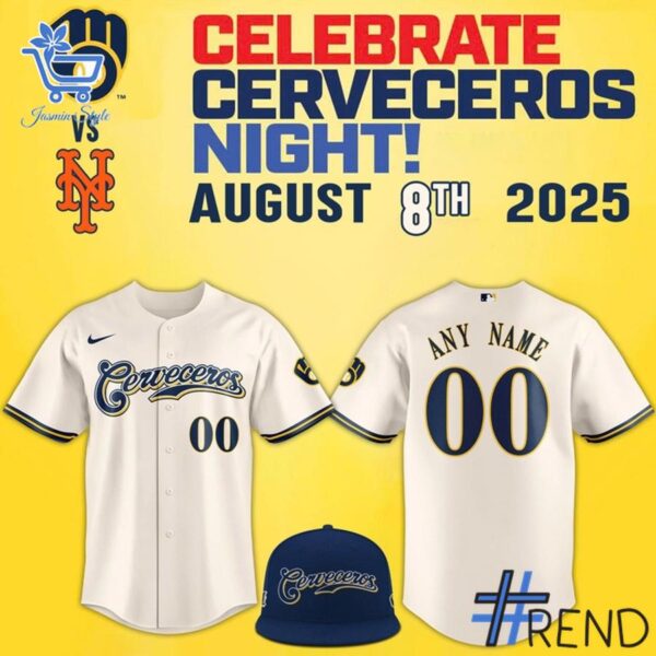 Stylish 3 Milwaukee Brewers s 2025 Cerveceros Night Custom Jersey designed for everyday wear and lasting comfort.