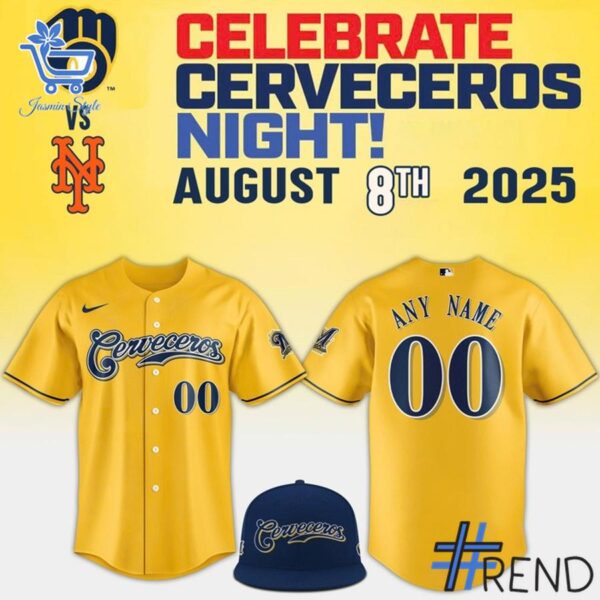 Stylish 4 Milwaukee Brewers s 2025 Cerveceros Night Custom Jersey designed for everyday wear and lasting comfort.