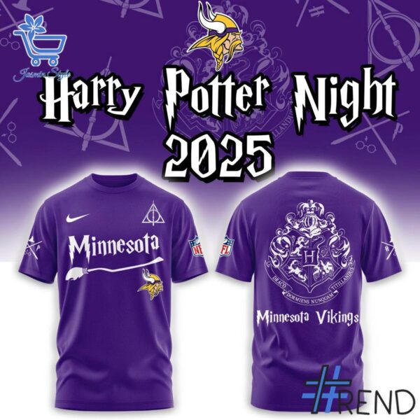 1 Minnesota Vikings Harry Potter 2025 Shirt featuring a bold design for everyday confidence.