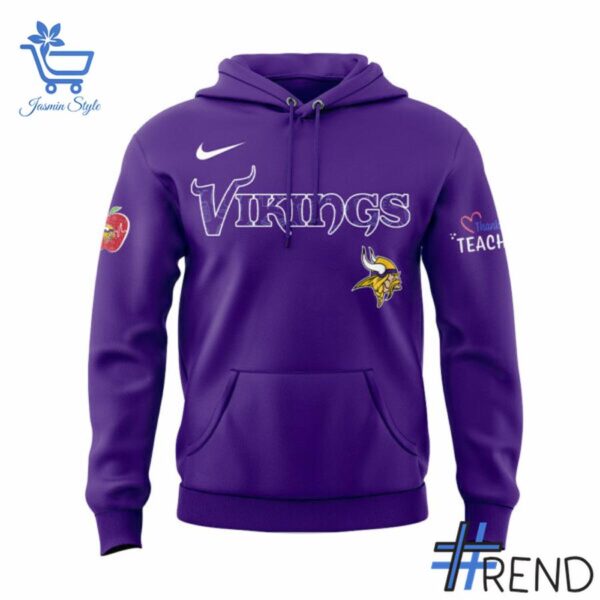 2 Minnesota Vikings Teacher Appreciation 2025 Hoodie featuring a bold design for everyday confidence.
