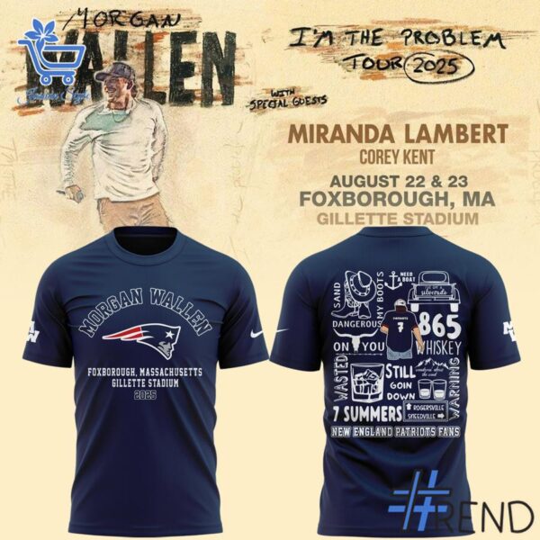 Premium 1 Morgan Wallen New England Patriots 2025 T Shirt built for comfort and a modern lifestyle