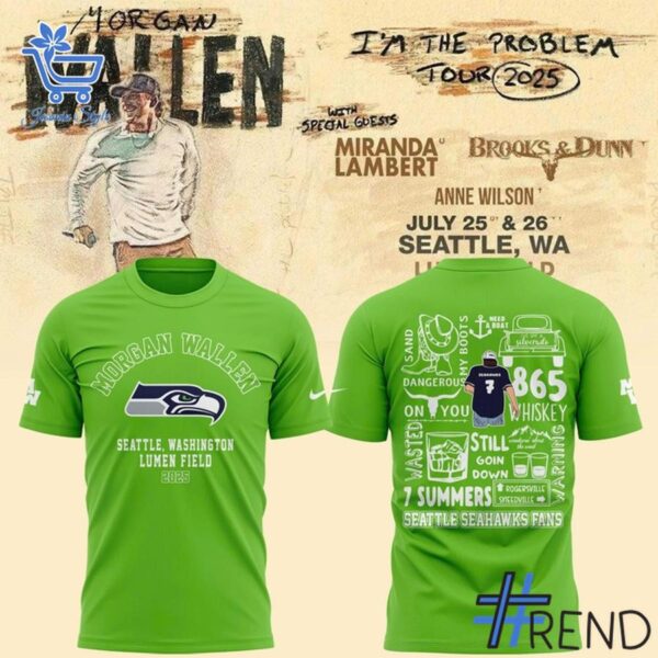 Stylish 1 Morgan Wallen Seattle Seahawks Shirt designed for everyday wear and lasting comfort.