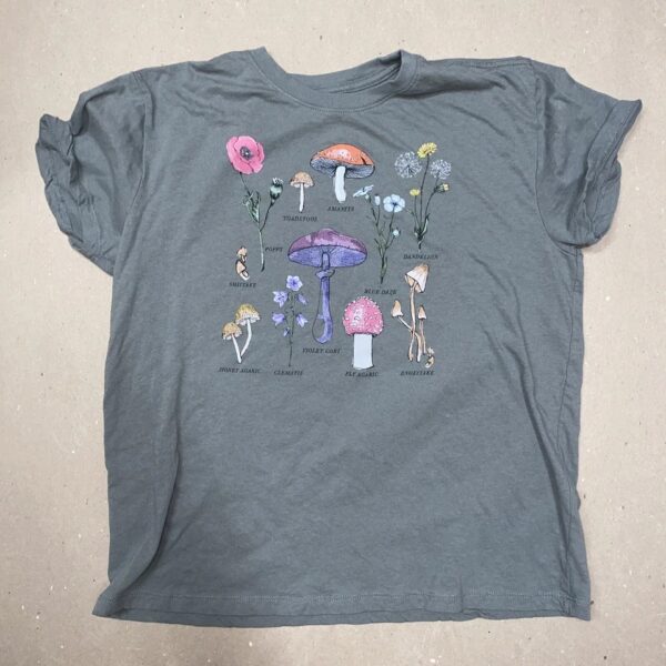 Mushroom T shirt designed with a clean aesthetic for everyday wear