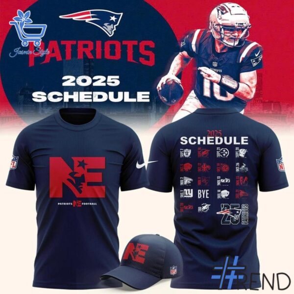 4 New England Patriots 2025 Schedule Hoodie featuring a bold design for everyday confidence.