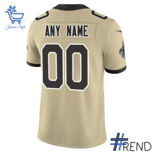 Premium quality 2 New Orleans Saints Gameday Golds Alternate Vapor Football Jersey with a modern, versatile look