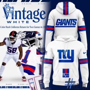 The 1 New York Giants Vintage 2025 Hoodie brings a timeless classic into today’s style
