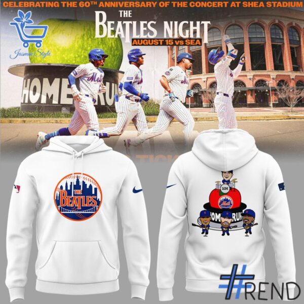 3 New York Mets Mets Fab Four The Beatles Night Hoodie designed with a clean aesthetic for everyday wear