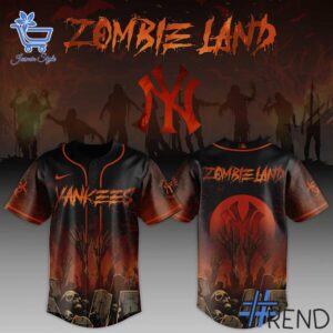 Level up your look with the bold style of 1 New York Yankees Zombie Land Baseball Jersey.