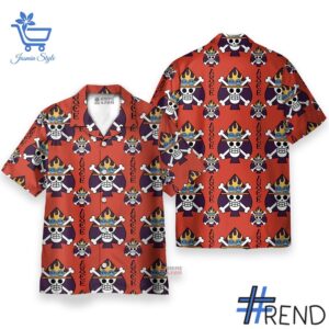 1 One Piece Portgas D Ace Jolly Roger Hawaiian Shirt featuring a bold design for everyday confidence.