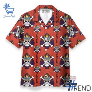 2 One Piece Portgas D Ace Jolly Roger Hawaiian Shirt featuring a bold design for everyday confidence.