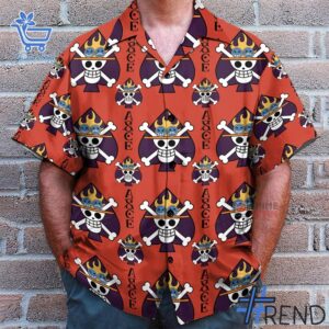 4 One Piece Portgas D Ace Jolly Roger Hawaiian Shirt featuring a bold design for everyday confidence.