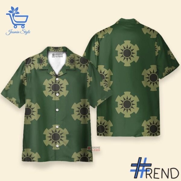 Bold and versatile 1 One Piece Zoro's Wano Pattern Hawaiian Shirt for any occasion.