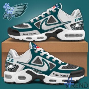 Layered outfit featuring 1 Philadelphia Eagles Custom TN Air Max Shoes as the key piece