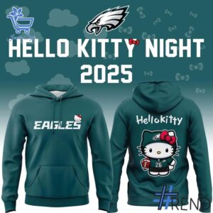 1 Philadelphia Eagles Hello Kitty 2025 Hoodie designed with a clean aesthetic for everyday wear
