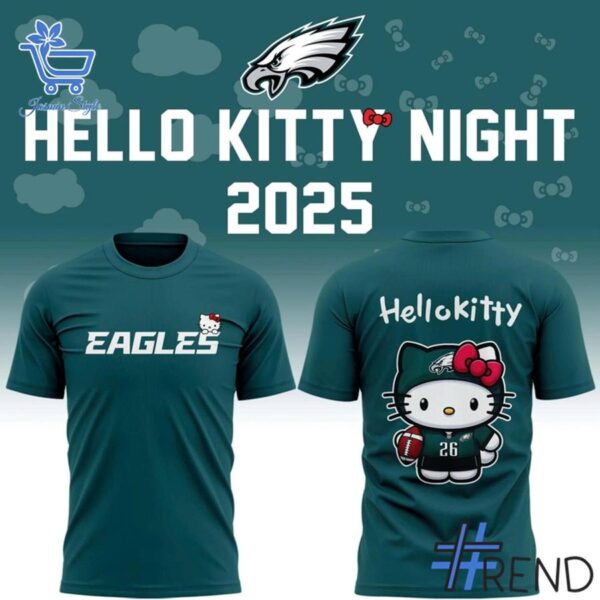 4 Philadelphia Eagles Hello Kitty 2025 Hoodie designed with a clean aesthetic for everyday wear
