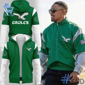 The 1 Philadelphia Eagles Jalen Hurts Kelly Green Zip Hoodie brings street-ready confidence to everyday outfits.