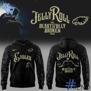 1 Philadelphia Eagles Jelly Roll The Beautifully Broken Tour 2025 Hoodie designed with a clean aesthetic for everyday wear
