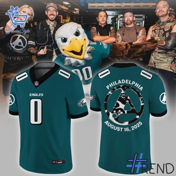 1 Philadelphia Eagles Linkin Park Football Jersey designed with a clean aesthetic for everyday wear