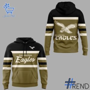 The 2 Philadelphia Eagles Olive vintage Hoodie brings a timeless classic into today’s style