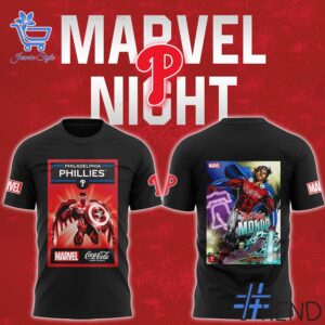 Premium quality 1 Philadelphia Phillies 2025 Marvel Superhero Night T shirt with a modern, versatile look