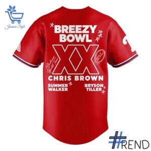 Stylish 2 Philadelphia Phillies Chris Brown Breezy Bowl XX Summer World Tour Jersey designed for everyday wear and lasting comfort.