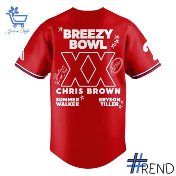 Stylish 2 Philadelphia Phillies Chris Brown Breezy Bowl XX Summer World Tour Jersey designed for everyday wear and lasting comfort.