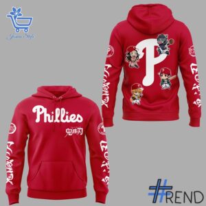 2 Philadelphia Phillies Demon Slayer Hoodie designed with a clean aesthetic for everyday wear