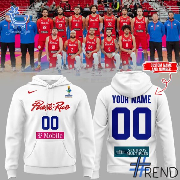 The 1 Puerto Rico 2025 FIBA AmeriCup Hoodie delivers iconic streetwear energy.