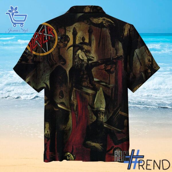 The 2 Reign in Blood Slayer Hawaiian Shirt delivers iconic streetwear energy.