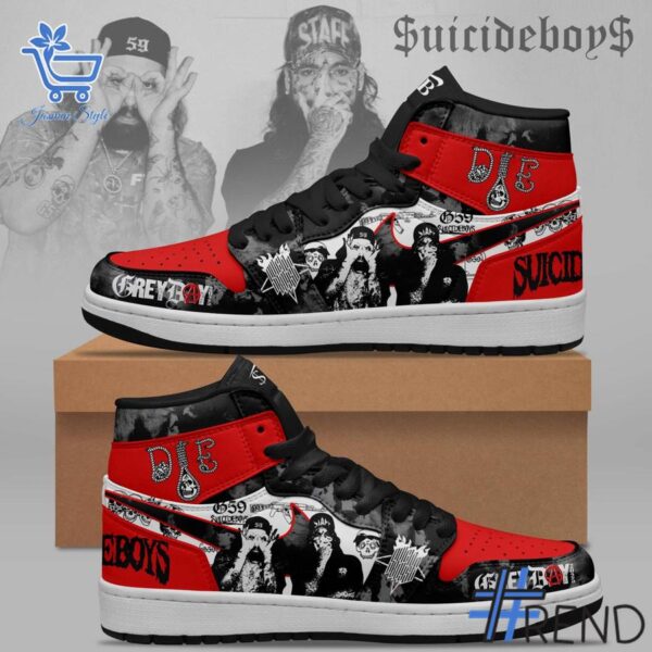 Level up your look with the bold style of 1 SUICIDEBOYS GreyDay Tour Air Jordan Shoes.