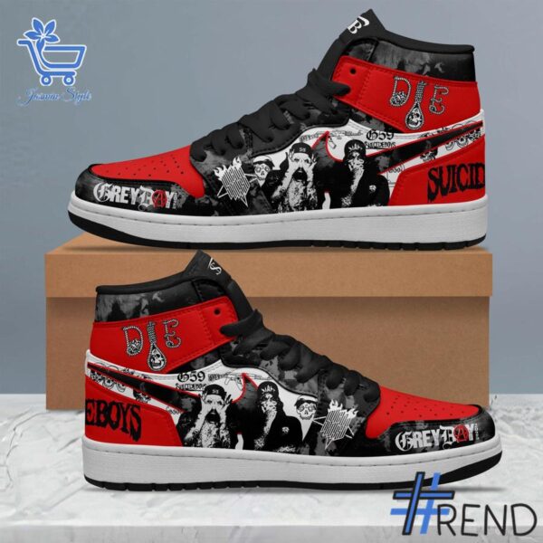 Level up your look with the bold style of 4 SUICIDEBOYS GreyDay Tour Air Jordan Shoes.