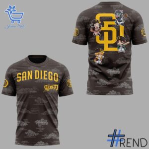 Stylish 2 San Diego Padres Demon Slayer 2025 Shirt designed for everyday wear and lasting comfort.