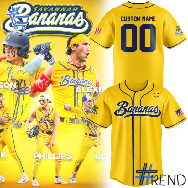 Premium Savannah Bananas custom Baseball Jersey designed for a modern, versatile style.