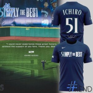 1 Seattle Mariners Ichiro Suzuki 2025 T Shirt designed with a clean aesthetic for everyday wear