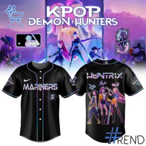 Layered outfit featuring 1 Seattle Mariners KPop Demon Hunters Jersey as the key piece