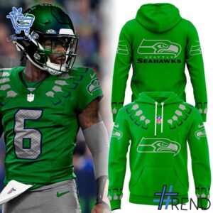 1 Seattle Seahawks NFL 2025 The Graphic God Hoodie designed with a clean aesthetic for everyday wear