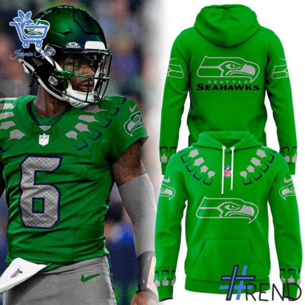 1 Seattle Seahawks NFL 2025 The Graphic God Hoodie designed with a clean aesthetic for everyday wear