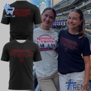 Take every step in comfort with 1 Stranger Things Minnesota Twins black Shirt