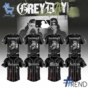 Premium quality 1 Suicideboys GreyDay Tour 2025 Custom MLB Jersey with a modern, versatile look