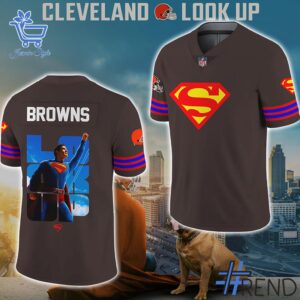 Premium quality 1 Superman Cleveland Browns 2025 Football Jersey with a modern, versatile look