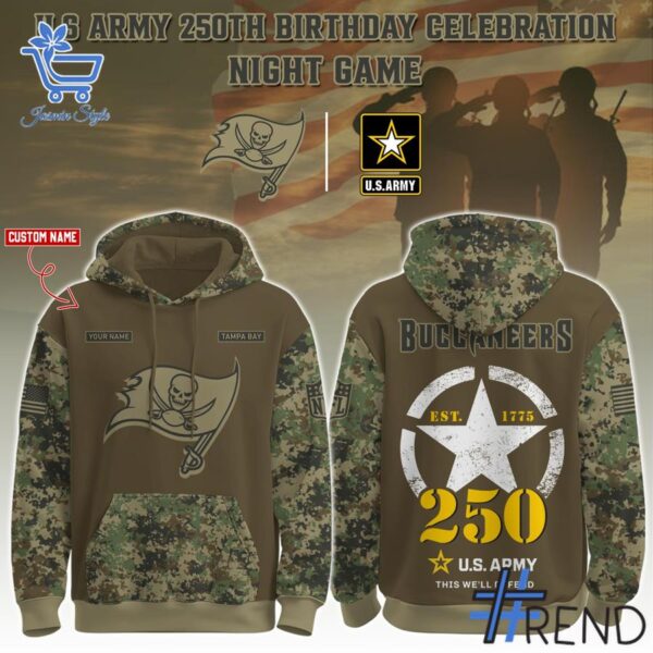 Bold and versatile 1 Tampa Bay Buccaneers US Army 250th Birthday Hoodie for any occasion.