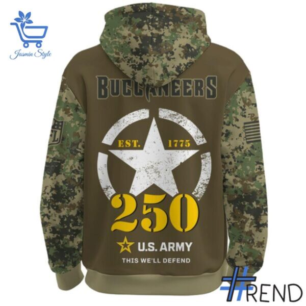 Bold and versatile 3 Tampa Bay Buccaneers US Army 250th Birthday Hoodie for any occasion.